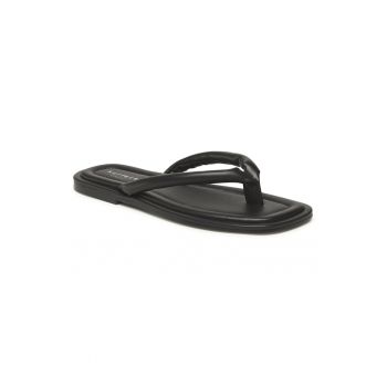 Papuci flip-flop dama - 302899227 - Piele ecologica - Negru