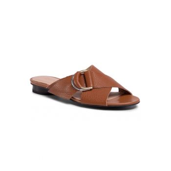 Papuci flip-flop dama - Piele naturala - maro