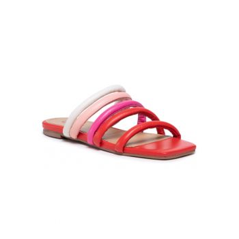 Papuci flip-flop dama - Piele naturala - Multicolor