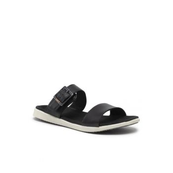 Papuci flip-flop dama - Piele naturala - Negru