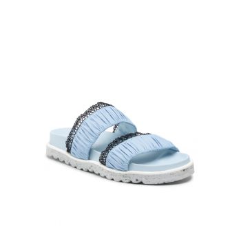 Papuci flip-flop dama - Textil - Albastru