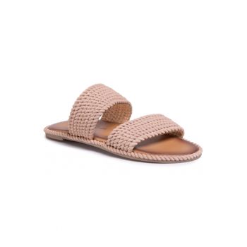 Papuci flip-flop dama - Textil - Bej