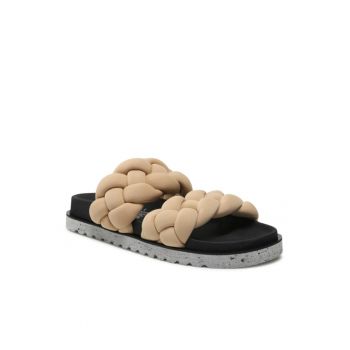 Papuci flip-flop dama - Textil - Bej