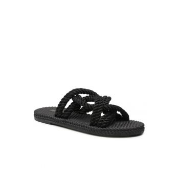 Papuci flip-flop dama - Textil - Negru