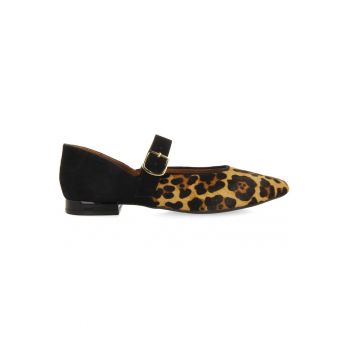 Balerini din piele cu animal print