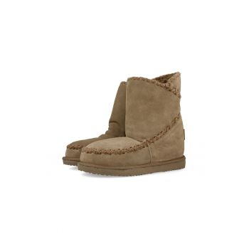 Ghete de piele intoarsa - cu captuseala de blana shearling sintetica