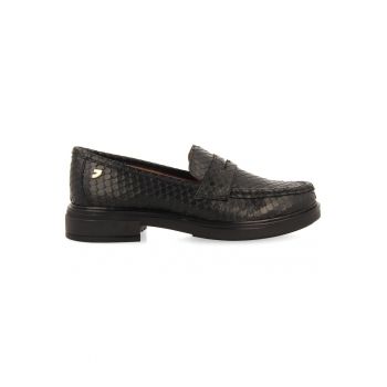 Pantofi loafer din piele cu toc masiv