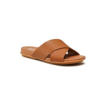 Papuci flip-flop dama - 302571680 - Piele naturala - Maro