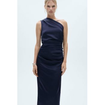 Rochie midi cu decolteu asimetric Safron