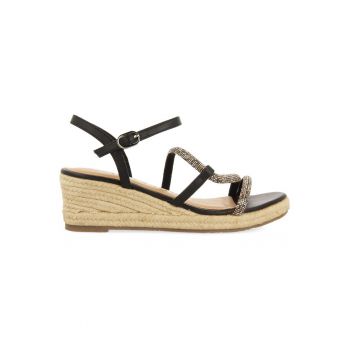 Sandale-espadrile de piele cu cristale