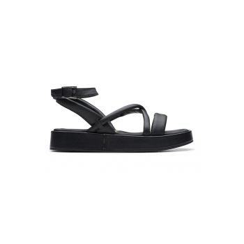 Sandale flatform de piele