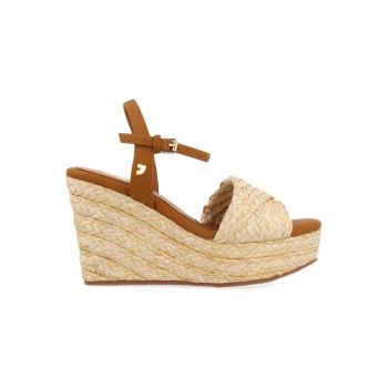 Sandale wedge cu design impletit