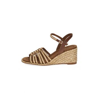 Sandale wedge de piele