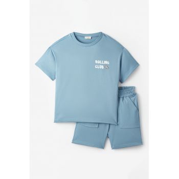 Set de tricou si pantaloni scurti din bumbac - 2 piese