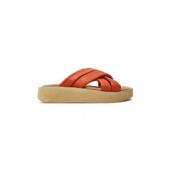 Slapi dama - 303741 - Piele naturala - Coral