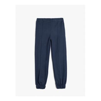 Pantaloni de trening din bumbac cu model uni