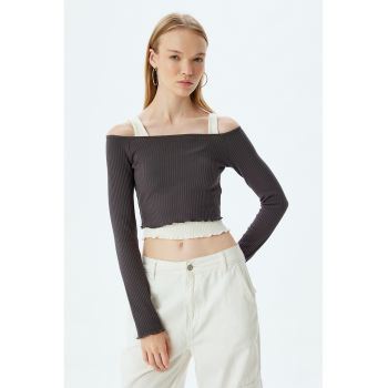 Bluza crop cu model 2in 1