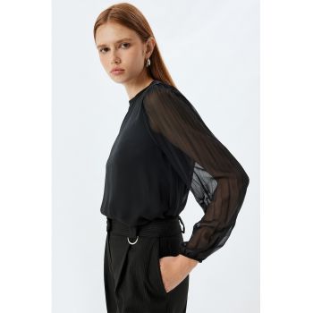 Bluza cu maneci transparente