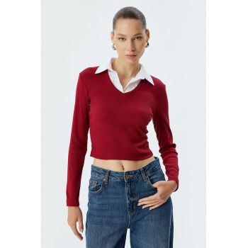 Bluza slim fit cu model 2-in-1