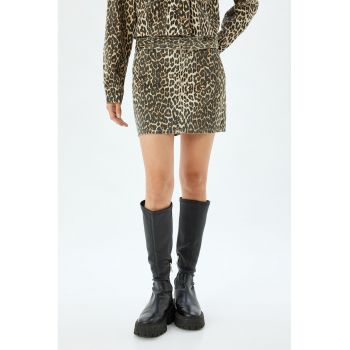 Fusta mini cu animal print