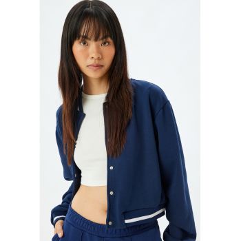 Jacheta bomber crop cu maneci cazute