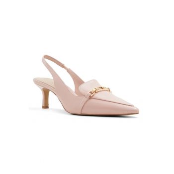 Pantofi slingback de piele ecologica cu detaliu lant Mathilde