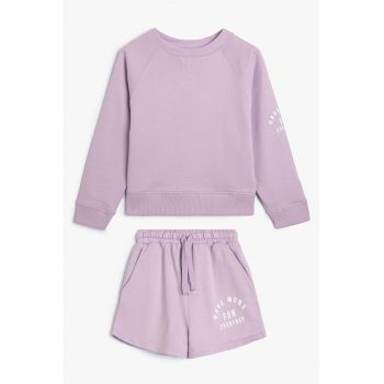 Set de bluza de trening din bumbac si pantaloni scurti