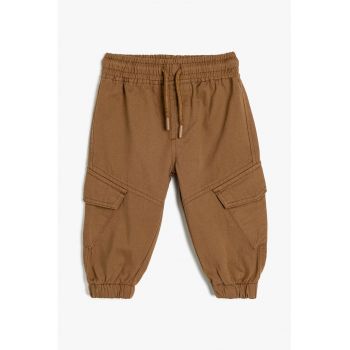 Pantaloni cargo cu talie elastica