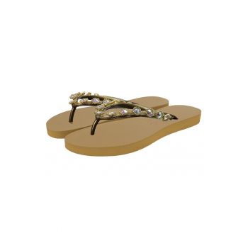 Papuci flip-flop cu bareta cu margele