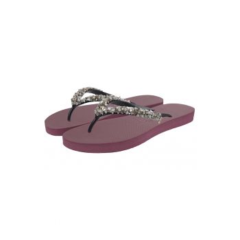 Papuci flip-flop cu margele Classic Aby