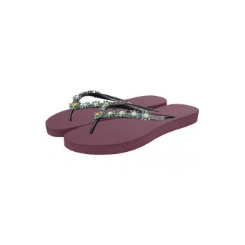 Papuci flip-flop cu strasuri Dolce Turquoise