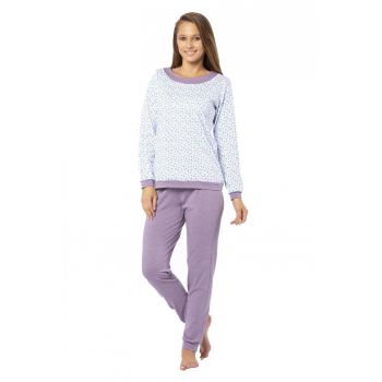 Pijama dama bumbac melanje si interlock PFI393 -