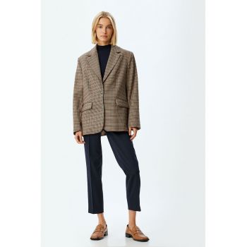 Sacou supradimensionat cu model houndstooth