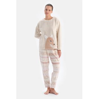 Pijama de fleece cu model