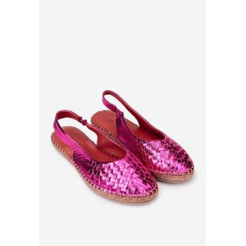 Sandale fuchsia din piele