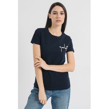 Tricou de bumbac cu broderie logo