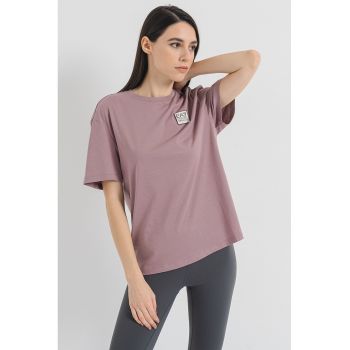 Tricou de bumbac cu detaliu logo