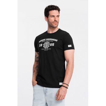 Tricou regular fit din bumbac cu imprimeu text