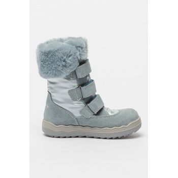 Cizme mid-calf cu velcro si garnituri de lana