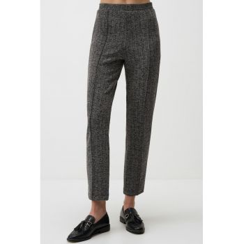 Pantaloni crop cu croiala conica