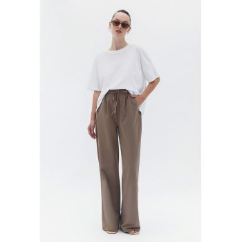 Pantaloni relaxed-fit cu talie inalta