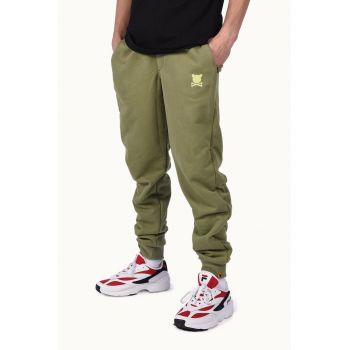 Pantaloni sport unisex conici cu logo brodat