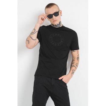 Tricou de bumbac cu logo brodat