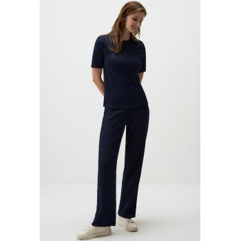 Pantaloni relaxed-fit cu model texturat