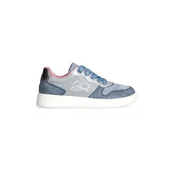 Pantofi sport din denim cu model colorblock