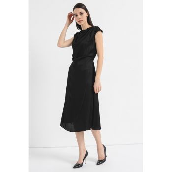 Rochie midi cu decolteu drapat