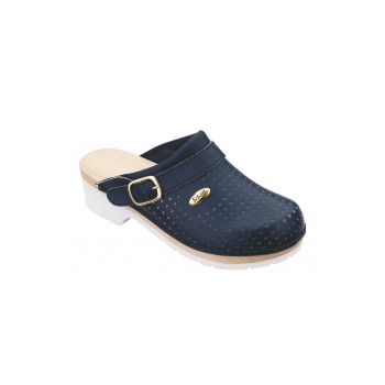 Saboti dama - Clog Supercomfort - piele naturala - albastru