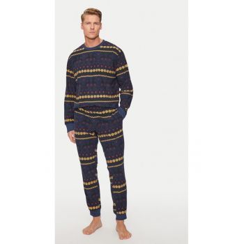 Pijama barbati - 12268512 - Bleumarin - Poliester