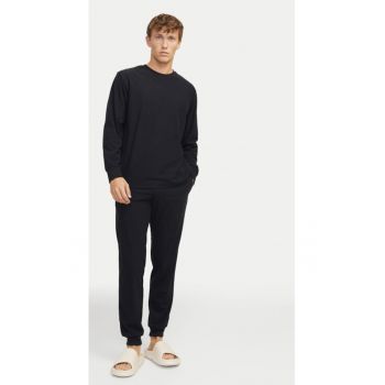 Pijama barbati - Solid 12268536 - Negru - Poliester