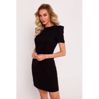 Rochie mini cu maneci decorative - Negru